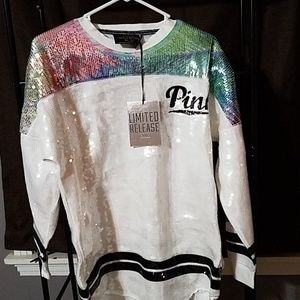 Pink sequined pull over